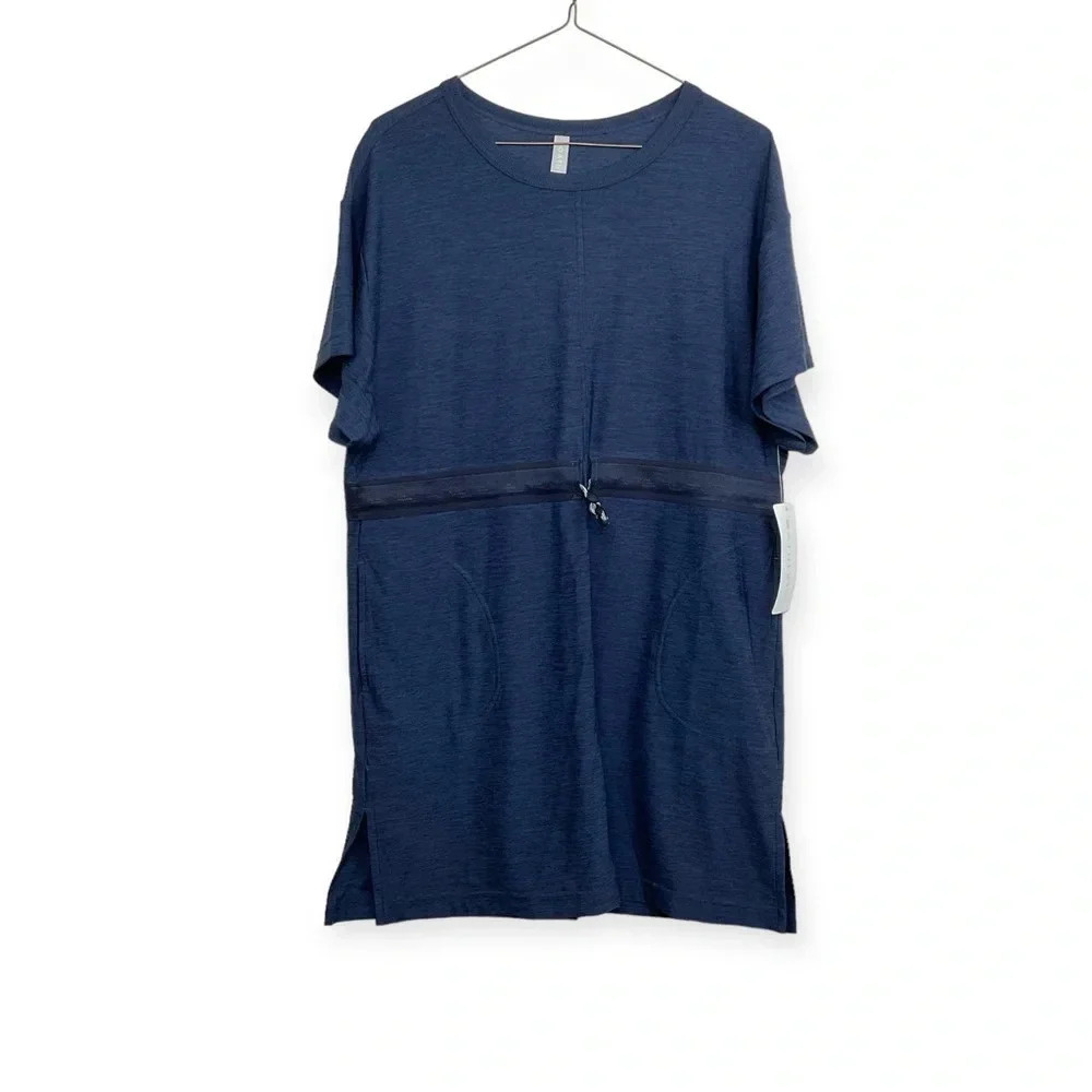 Athleta Cross Current Coverup Dress XS Navy Blue